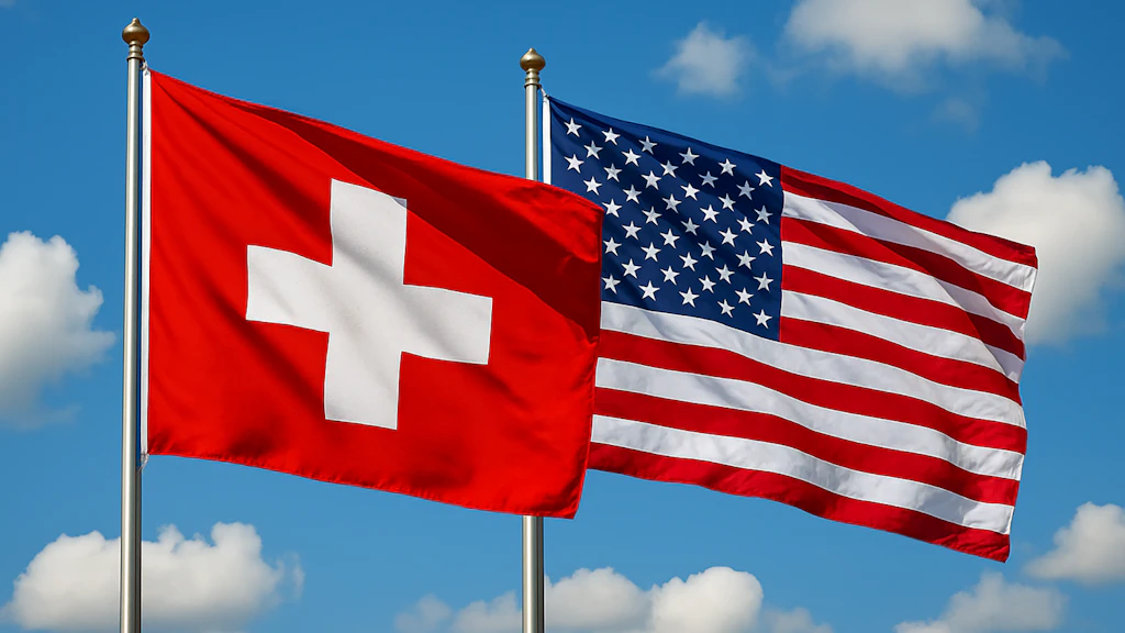 An American flag and a Swiss flag