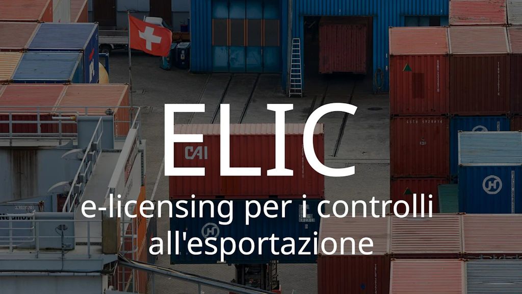 Testo sull'immagine: ELIC, licenze elettroniche per il controllo delle esportazioni