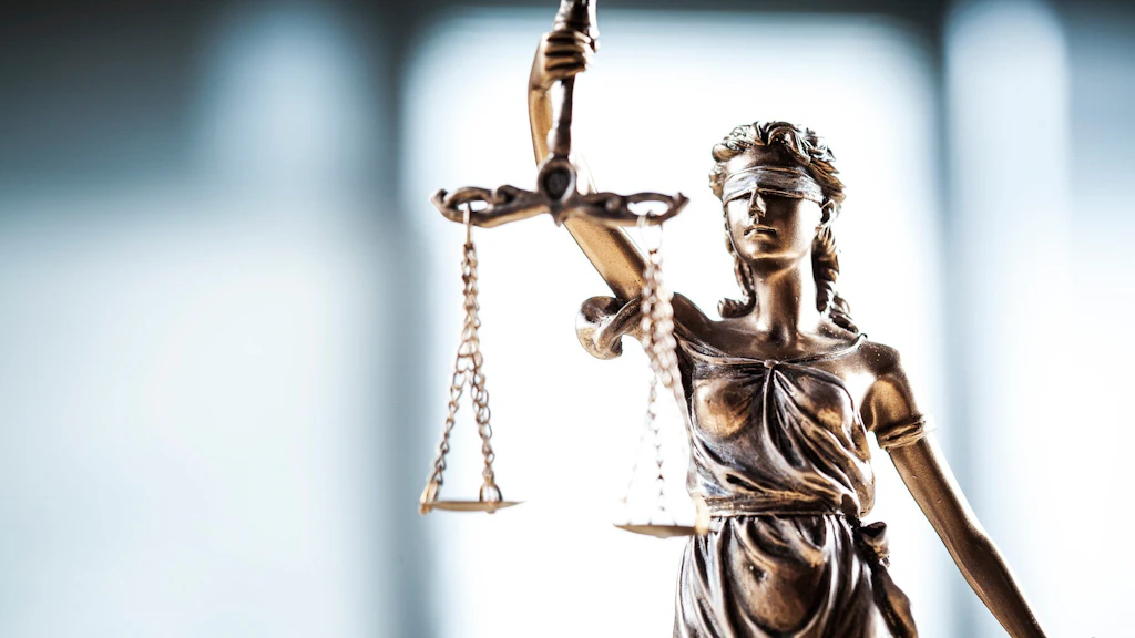 Statue of Justitia, the Roman goddess of justice and the central symbol of the legal system.