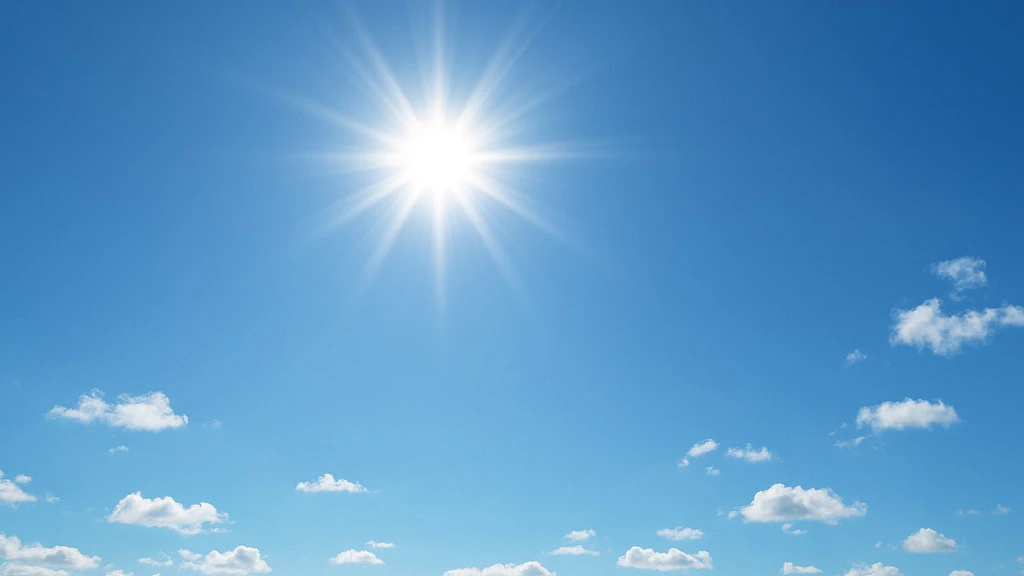 Un ciel bleu et du soleil.