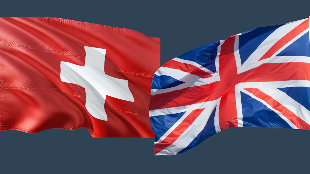 Flag of the United Kingdom showing the red, white, and blue overlapping crosses of St George, St Andrew, and St Patrick.