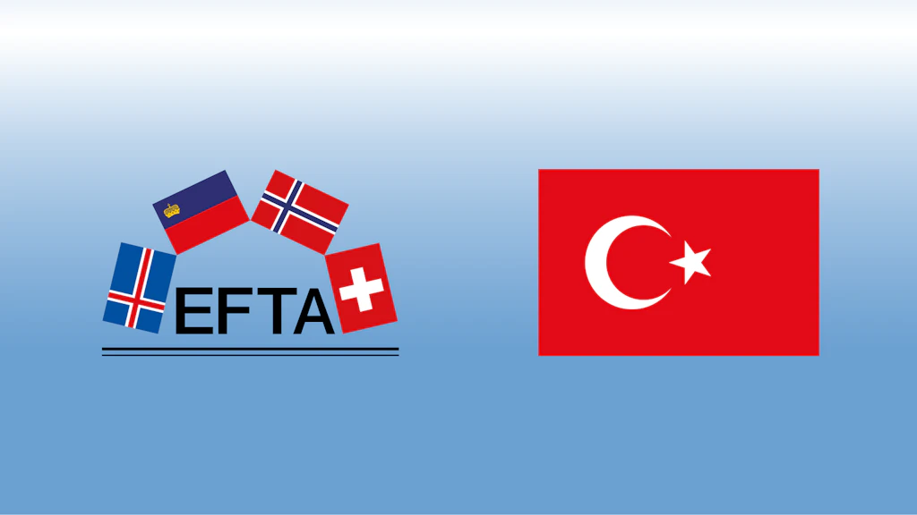 Les drapeaux de l'AELE et de la Turquie côte à côte