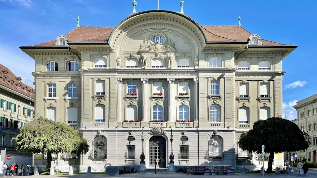 Banque nationale suisse, façade du bâtiment.