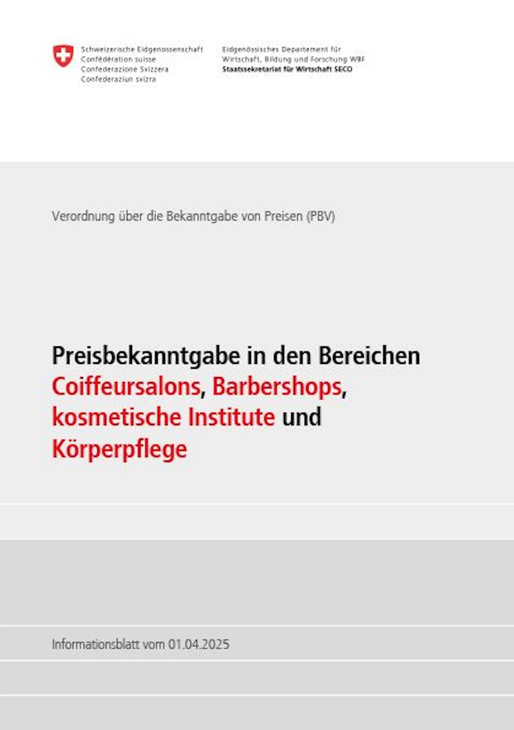 Coiffeursalons, Barbershops, kosmetische Institute und Körperpflege