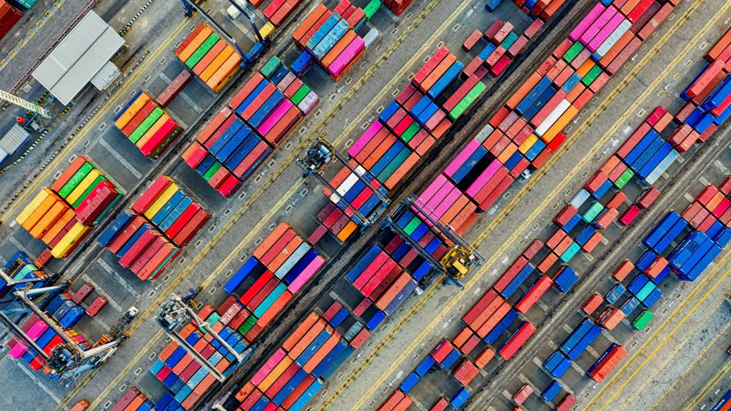 Container in einem Hafen