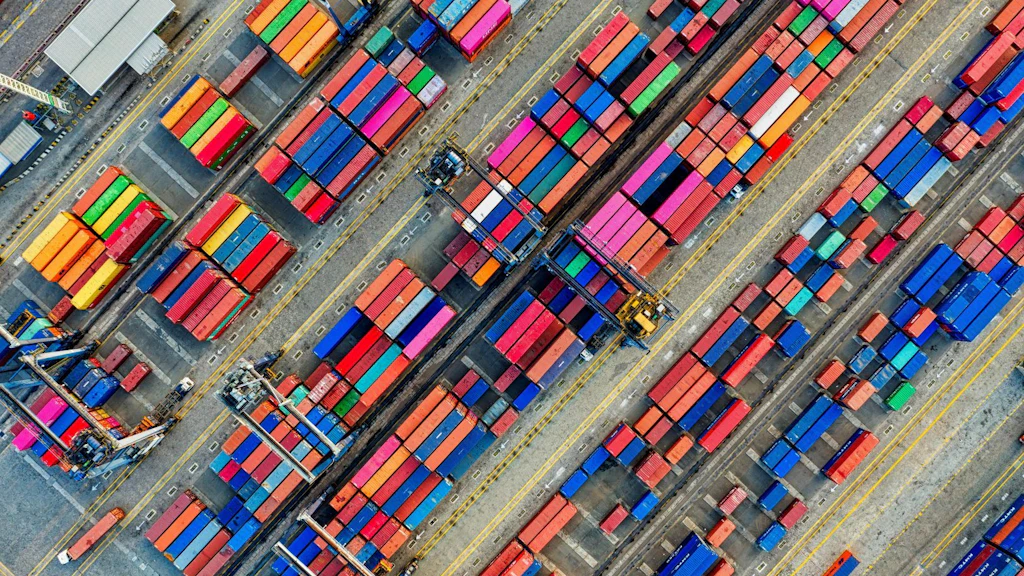 Container in einem Hafen