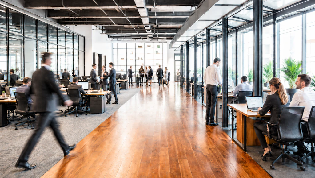 A scene from an open-plan office.