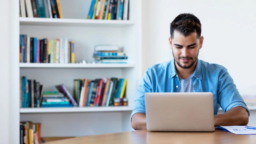 Man working on a laptop