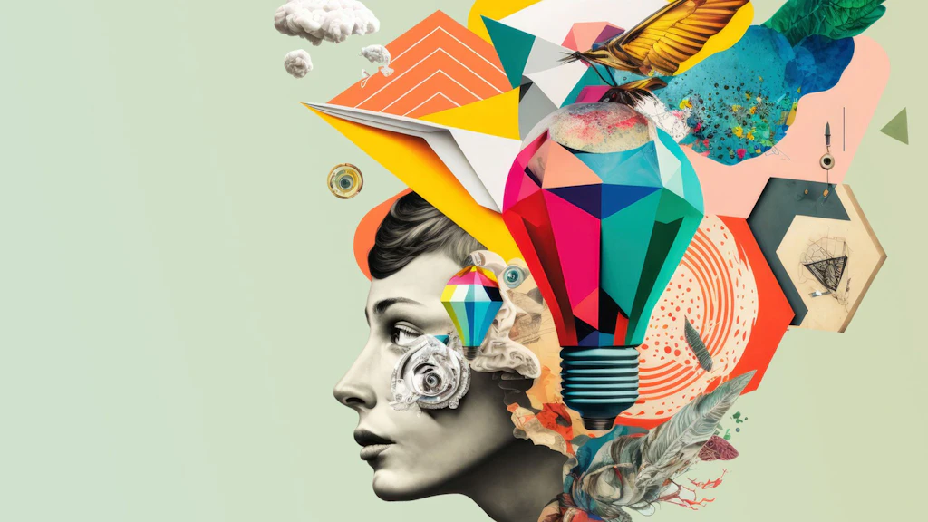 Illustration colorée composée d'un collage