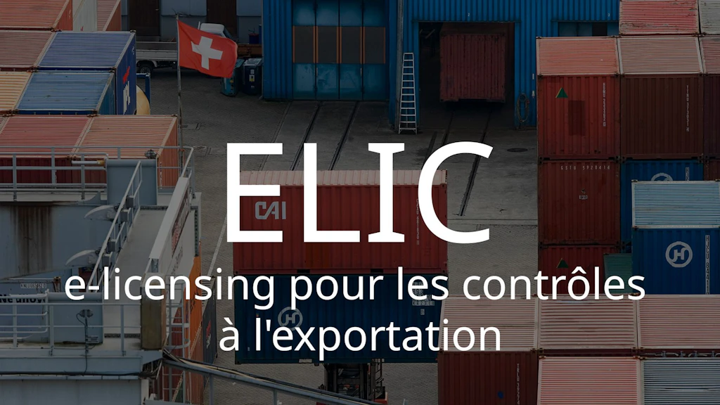 Texte sur l'image : ELIC, licence électronique pour le contrôle des exportations